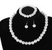 Wedding Gift Three Piece Jewelry Bride ImitatioPearl Necklace Bracelet Earring Set_ipsvogv.com