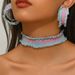 Feng Women's Earring Necklace Set with Love Bow Design, Diamond Inlaid Earrings, Versatile Clavicle Chain for Women_ipsvogv.com