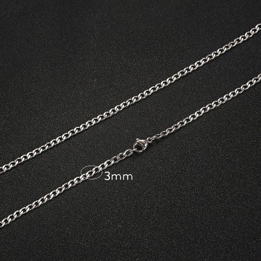 Hip-hop Solid Color Stainless Steel Men's Necklace_ipsvogv.com