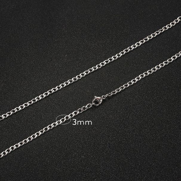 Hip-hop Solid Color Stainless Steel Men's Necklace_ipsvogv.com