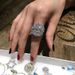 Cao Shi's Ins Style Bracelet Is Light Luxurious, With Exaggerated Personality, Flowers, Full Diamond Rings, And_ipsvogv.com