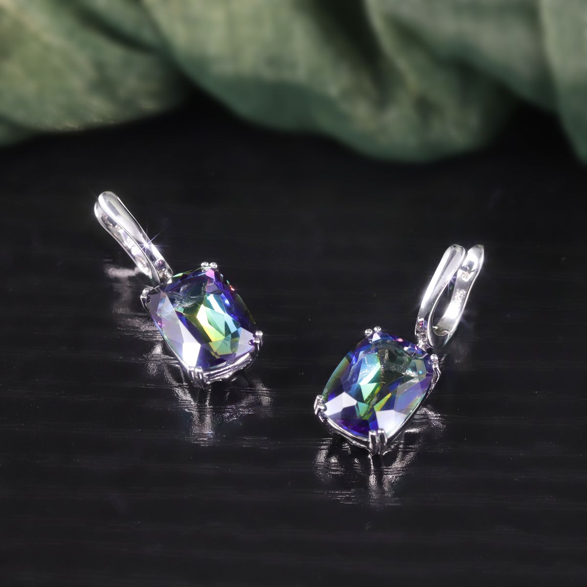 Exaggerated Crystal Earrings With Large Main Stone S925 Sterling Silver Inlaid With Colored Crystals 11 Carat Earrings For Women_ipsvogv.com