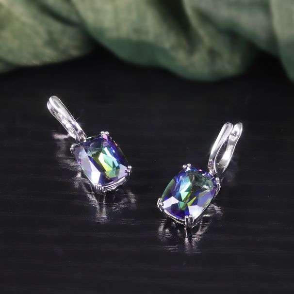 Exaggerated Crystal Earrings With Large Main Stone S925 Sterling Silver Inlaid With Colored Crystals 11 Carat Earrings For Women_ipsvogv.com