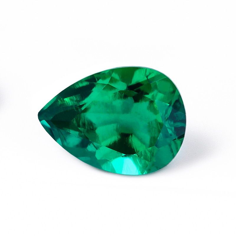 Synthetic Zambian Emerald Pear-shaped Emeralds With Cotton Wool Cultivated Emerald Bare Stone_ipsvogv.com