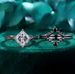 Sanjie Gun Black Three Piece Women's Ring With Square Zircon Sparkling Couple Set_ipsvogv.com
