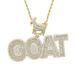 Men's GOAT Letter Pendant Hip Hop Cuban Chain Necklace - 12mm Thick, 60cm Length, Silver & Gold Options Letter Pendant Wearing 12mm Chain Necklace_ipsvogv.com
