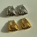 Unisex Real Gold Electroplated Titanium Steel Vinatage Hollow Fashion Shoulder Bag Trapezoidal Earrings_ipsvogv.com