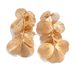 Metal texture line ginkgo leaf flower earrings sweet cool ins style pearl tassel earrings_ipsvogv.com