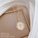 】 Pearl 【 Cross Light Luxury Charm Gorgeous Full Diamond Necklace Women's Versatile Clavicle Titanium Steel Chain 【 】_ipsvogv.com