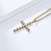 Neutral genderless light luxury style diamond studded titanium steel cross necklace for men and women with personalized diamond square diamond cross_ipsvogv.com