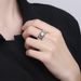 Fashionable Simulation High Carbon Zircon Men's Ring, Atmospheric Business Style Diamond V-shaped Wide Version Ring_ipsvogv.com