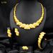 Gold bridal necklace Earrings Bracelet Ring jewelry set with gold diamonds_ipsvogv.com