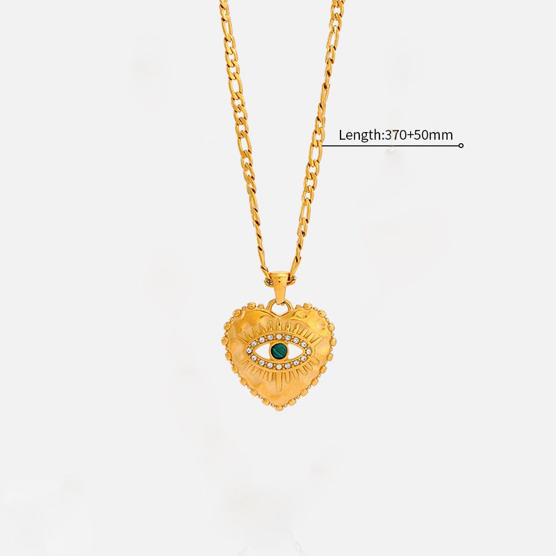 Women’s Jewelry Set Fashion Versatile Love Blue Eye Opposite Sex Pearl Stainless Steel Earrings Necklace_ipsvogv.com