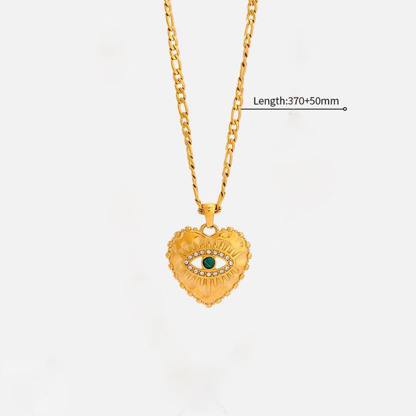 Women’s Jewelry Set Fashion Versatile Love Blue Eye Opposite Sex Pearl Stainless Steel Earrings Necklace_ipsvogv.com