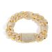 Unisex Hip Hop Zircon Bracelet 15mm Three To One Pig Nose Bubble Cuban Chain Trendy Men's Accessories_ipsvogv.com