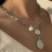 Jewelry Simple Geometric Pearl Fine Chain Queen Portrait Pendant Necklace For Women_ipsvogv.com