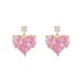 Women's Jewelry Exquisite Pink Heart Earrings Light Luxury High End Design Peach Heart Earrings Versatile Earrings_ipsvogv.com