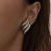 Real Gold Electroplated Titanium Steel VINTAGE Pointed Flamingo Wing Earrings_ipsvogv.com