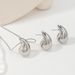 Fashionable water droplet design earring set for women, versatile and niche, long necklace with geometric earrings_ipsvogv.com