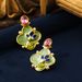 Medieval Court Style Enamel Flower Oil Painting Pearl Women, Niche Art, Light Luxury Earrings For Autumn And Winter_ipsvogv.com