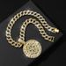 Hip Hop Letter Necklace For Men, Street Cuban Chain Decoration, Alloy Round Personalized Dollar Pendant_ipsvogv.com