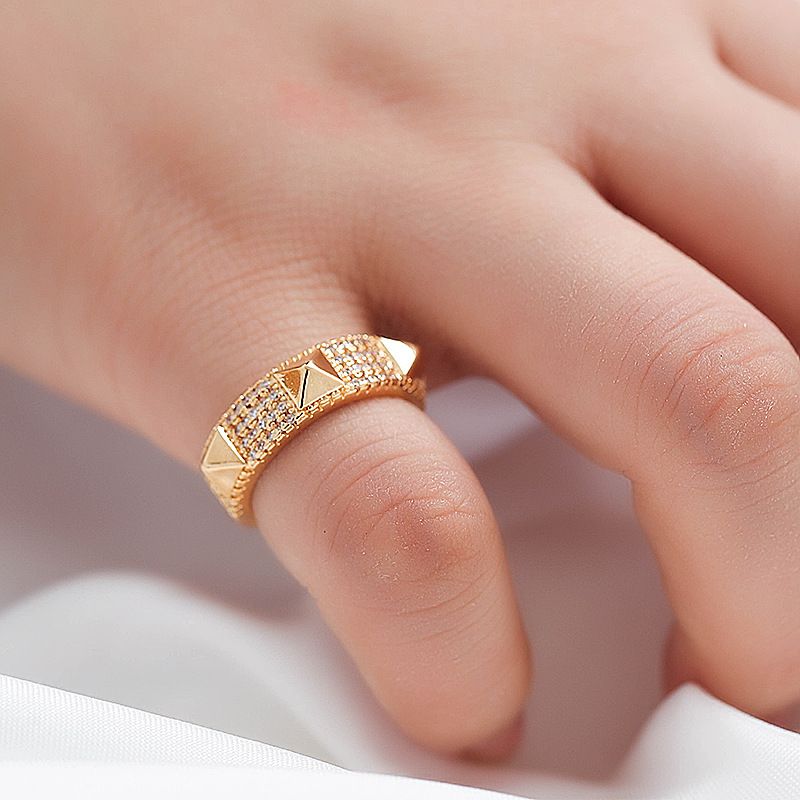 Bangles Nail Bracelet Copper Inlaid Zircon Simple Couple Bracelet Men And Women's Style Gold Plated Non Fading Trend_ipsvogv.com