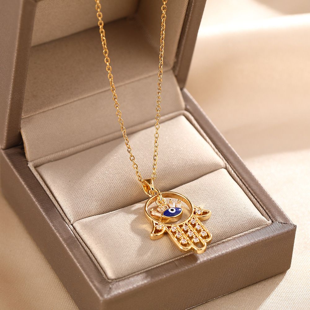 Devil's Eye Necklace For Women, Light Luxury, Niche, High-end Pendant, Titanium Steel Lock Chain Accessory, Not Fading_ipsvogv.com