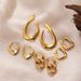 Women’s Jewelry Set Fashion Hip Hop Style Copper Plated Real Gold Chain Buckle Earrings U Shaped Earrings Design Hollow Earrings_ipsvogv.com