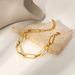Exquisite Stainless Steel Rectangular Gold PVD Electroplated Hand Cut Chain Bracelet, Jewelry For Women_ipsvogv.com
