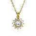 Luxury Round Gemstone Inlaid With Full Diamonds Cross Border Simple Pendant Necklace Ruby Clavicle Chain Retro High End Feel_ipsvogv.com