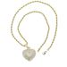 Women's Jewelry Heart Pendant Necklace With Diamond Accents, Trendy Hip-Hop Style, Silver & Gold Options, Adjustable Length Full Diamond Necklace_ipsvogv.com