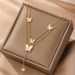 Sweet Fashionable Japanese And Korean Temperament, Smooth Butterfly Shell, Long Tassel Pearl Pendant, Double-layer_ipsvogv.com