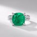Light luxury atmosphere emerald green ring S925 silver inlaid synthetic emerald index finger ring_ipsvogv.com