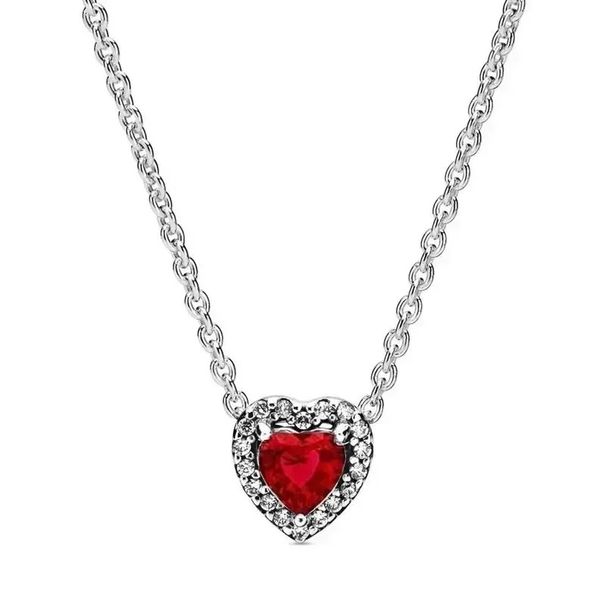 Love Series White Copper Plated S925 Silver Heart Shaped Necklace_ipsvogv.com
