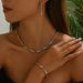 Women’s Jewelry Set Fashion Simple Water Drop Design Women's Necklace Jewelry Set Versatile Earrings Niche Adjustable Bracelet Jewelry_ipsvogv.com