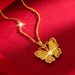 trend hollow ancient golden butterfly necklace Sand gold fashionable high end female butterfly clavicle necklace_ipsvogv.com