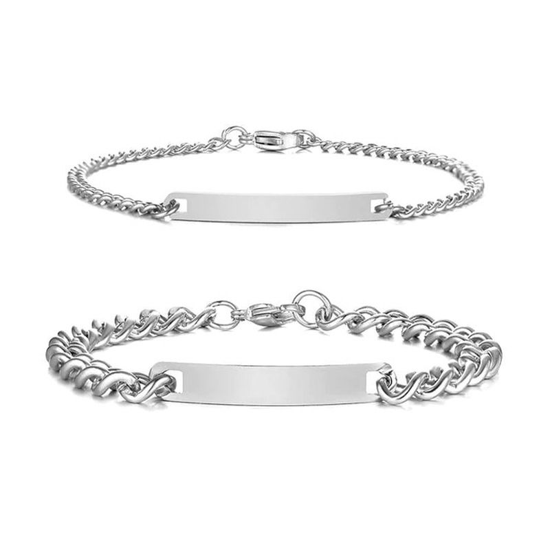 Unisex Jewelry Fashion Charm Bracelets Smooth Curved Name DIY Engraved Couple Personality Inspirational_ipsvogv.com