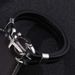 Men's Hip Hop Punk Black Leather Anchor Bracelet_ipsvogv.com