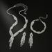 4 Pieces/Set Light Luxury Evening Clutch Bag With Bride Rhinestone Tassel Necklace Earrings Bracelet Jewelry Set_ipsvogv.com