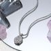 Fashion Sparkling Geometric Round Pendant Necklace Female Ins Light Luxury Clavicle Chain Necklace Accessories_ipsvogv.com