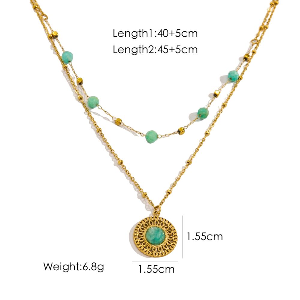 INS Style Handmade Chain Tianhe Stone Necklace With Stacked Stainless And Titanium Steel Popular Accessories_ipsvogv.com