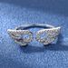 Korean Fashion Angel Wings Micro Set Zircon Women's Ring With Adjustable Opening Instagram_ipsvogv.com