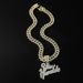 Hiphop hip-hop full diamond patchwork letter pendant punk style Cuban necklace, men's accessory_ipsvogv.com
