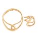 Light luxury style women's double-layer circle metal necklace, niche electroplated geometric design bracelet jewelry_ipsvogv.com