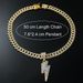 Hip Hop Style Alloy Full Personalized Trend Lightning Diamond Pendant Cuban Chain Necklace_ipsvogv.com