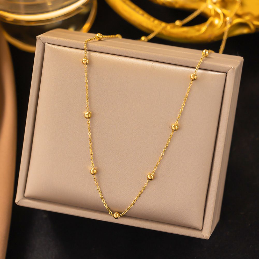 Bean Necklace, Women's Collarbone Chain, Fashionable, Simple, Versatile, Elegant, Fresh Student , Titanium Steel_ipsvogv.com