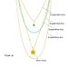 Titanium Steel Necklace Women's Turquoise Four Layer Chain Personality Irregular Round Plate Versatile Fashion Pendant_ipsvogv.com