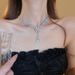 New Zircon Wheat Tassel Earrings Necklace Set, Fashionable, Light Luxury, Collarbone Chain, High-end, Fashionable And_ipsvogv.com