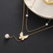 New Pearl Butterfly Necklace, Niche Tassel, Double Layered Collarbone Chain, Women's Design Neck Chain_ipsvogv.com