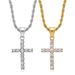 New Hot-Selling Hip-Hop Jewelry Titanium Steel Inlaid With 3A Zircon Cross Vacuum Gold-Plated Pendant Necklace_ipsvogv.com